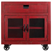 Industrial 2-Door Accent Chest with Casters