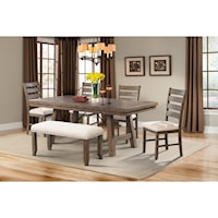 Rustic Dining Set with Bench
