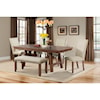 Elements International Jax Dining Table and Chair Set with Bench