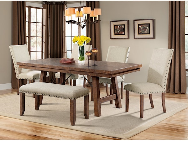 Dining Table and Chair Set with Bench