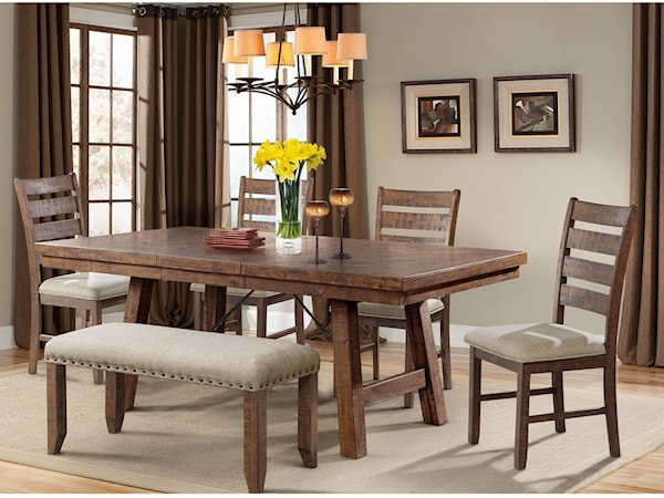 Dining Table and Chair Set with Bench