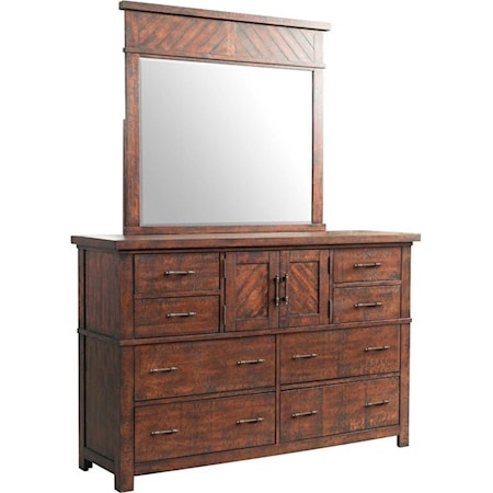 Dresser and Mirror Set