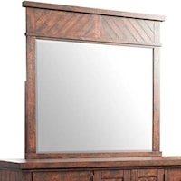 Framed Dresser Mirror with Panel Inlay