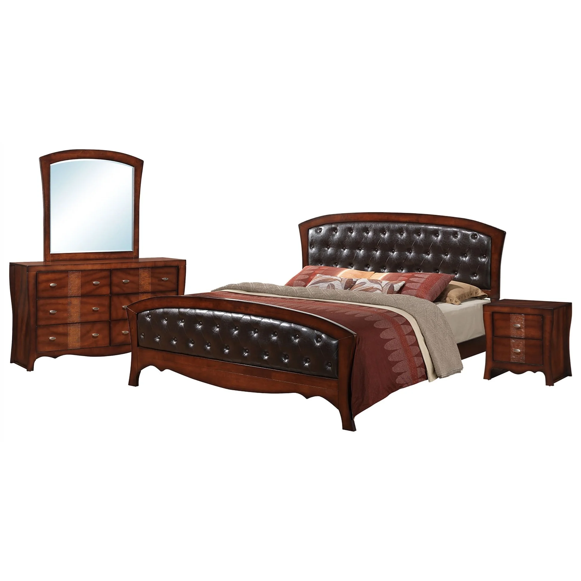 Elements International Jenny JN100KB4PC 4-Piece King Bedroom Set ...