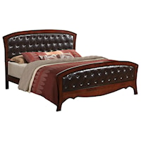 Queen Panel Bed with Upholstered Headboard and Footboard