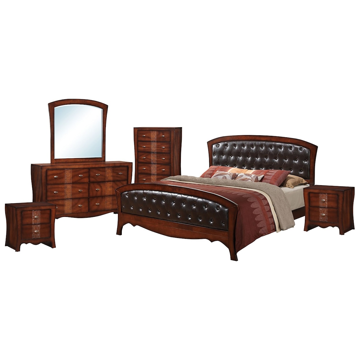 Elements International Jenny 6-Piece Queen Bedroom Set