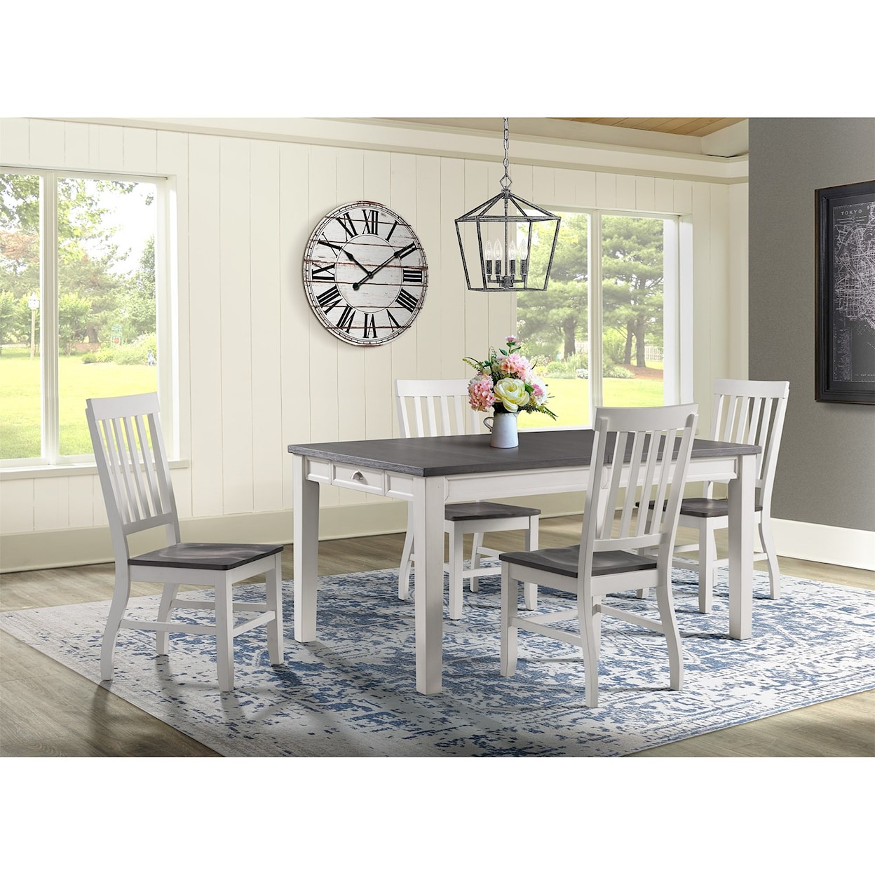 Elements International Kayla 5-Piece Dining Table and Chair Set