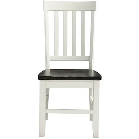 Two-Tone Side Chair with Slat Back