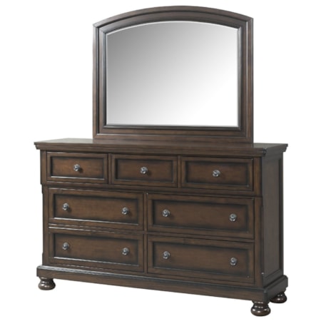 Dresser and Mirror Set