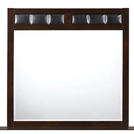 Wood Framed Mirror with Upholstered Accent
