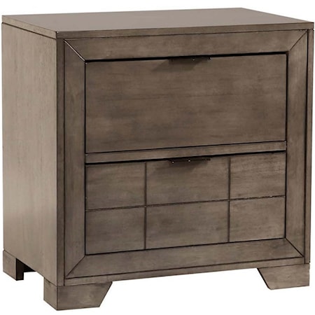 Contemporary 2-Drawer Nightstand