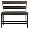 Elements International Mango Upholstered Counter Bench