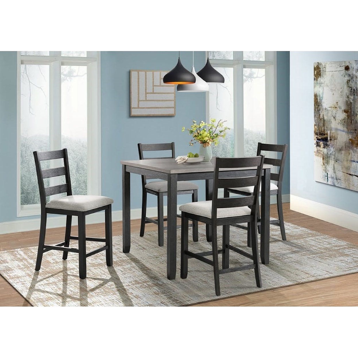 Elements International Martin Pub Table Dining Set