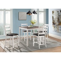 Rustic Pub Table Dining Set for 4