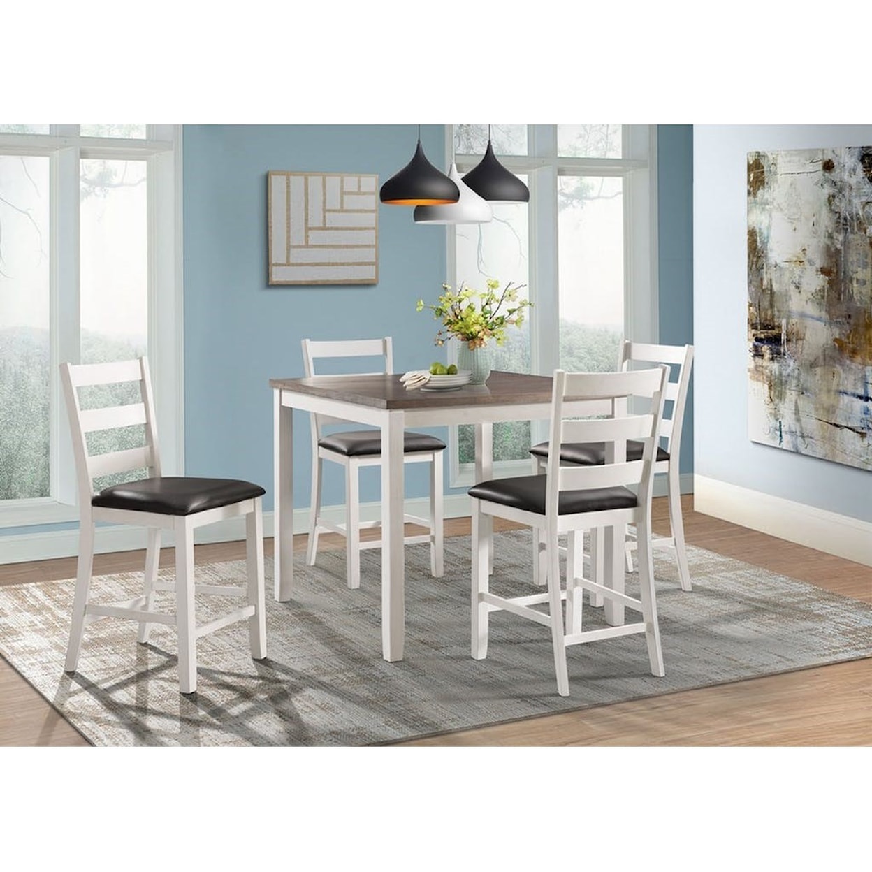 Elements International Martin Pub Table Dining Set