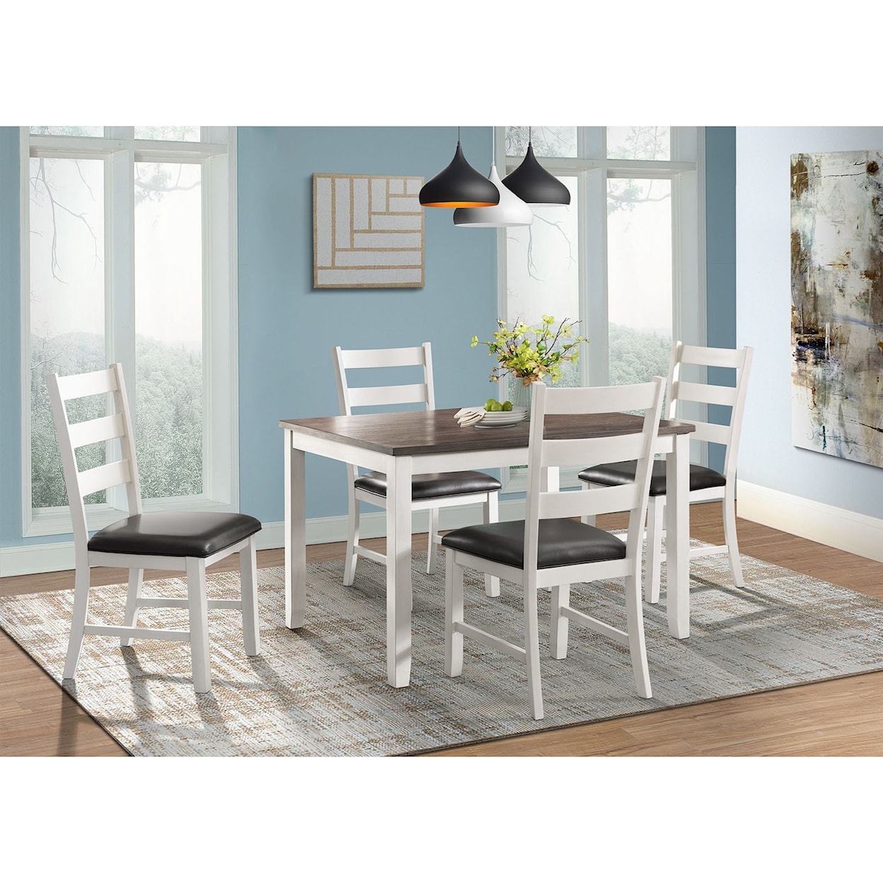 Elements International Martin Dining Table and Chair Set