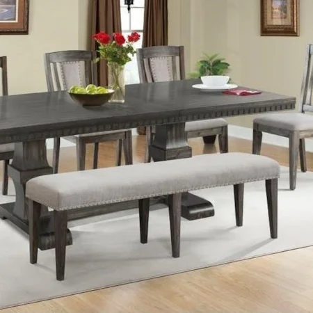 Upholstered Bench with Nailhead Trim