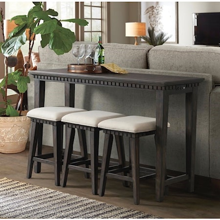 Transitional Bar Stool Set with AC and USB Outlets