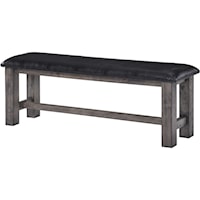 Rustic Dining Bench with Upholstered Seat