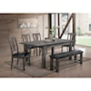 Elements International Nathan Dining Table and Chair Set with Bench