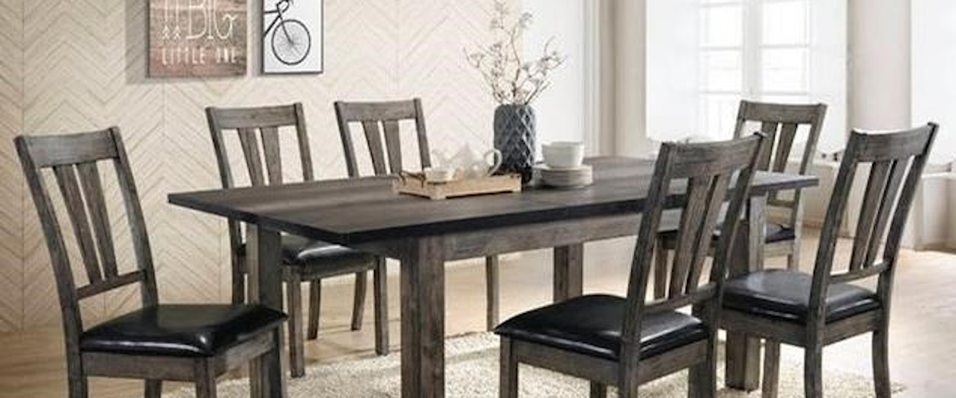 Rustic 7-Piece Dining Room Table Set