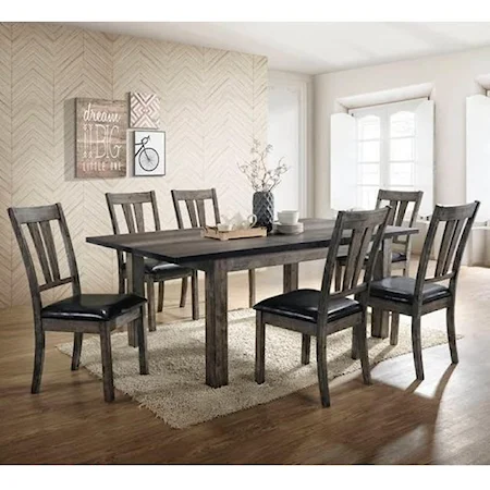 Rustic 7-Piece Dining Room Table Set