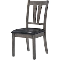 Rustic Dining Side Chair with Upholstered Seat