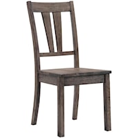 Rustic Dining Side Chair with Slat Backrest