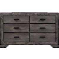 Rustic Dresser with Six Drawers