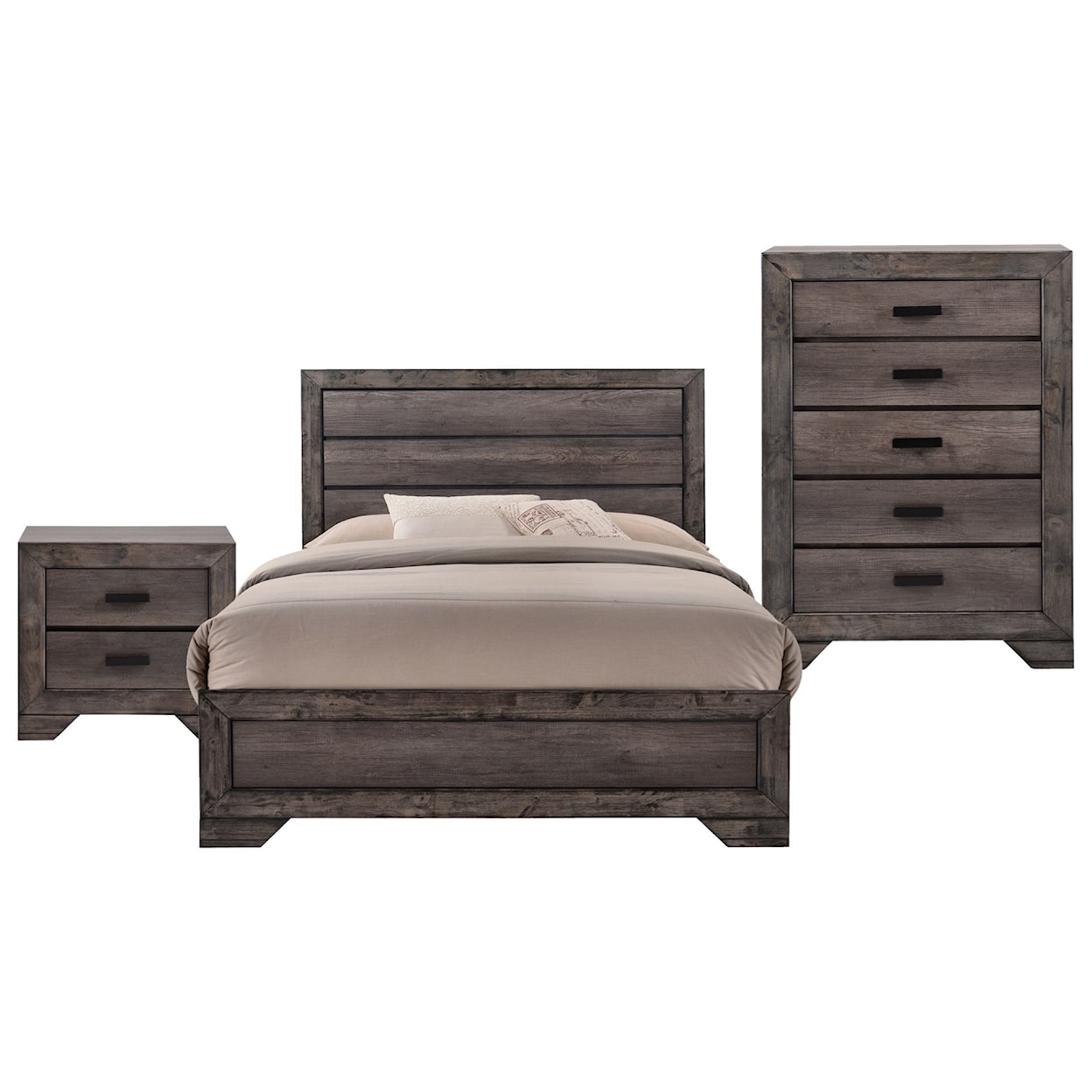 Elements International Nathan 3-Piece King Bedroom Group