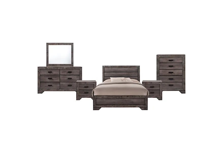 Nathan 6-Piece King Bedroom Set by Elements International at Sam Levitz Furniture