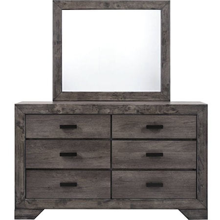 Rustic Dresser and Mirror Set