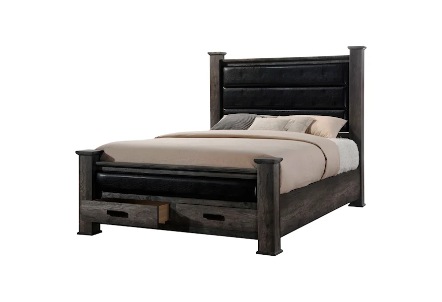 Nathan Upholstered Queen Storage Bed by Elements at Royal Furniture