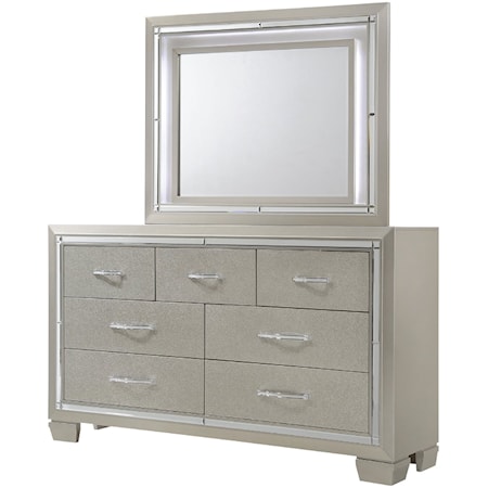 Dresser and Mirror Set