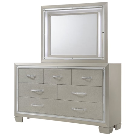 Dresser and Mirror Set