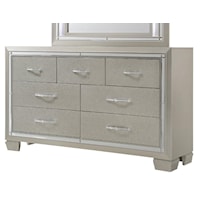 Dresser with Champagne Finish and Mirror Trim