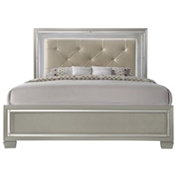 Queen Upholstered Bed with Mood Backlighting