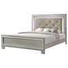 Elements International Platinum King Upholstered Bed