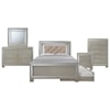 Elements International Platinum Full 5-Piece Trundle Bedroom Group