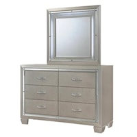 Dresser and Mirror Set with Mood Lighting