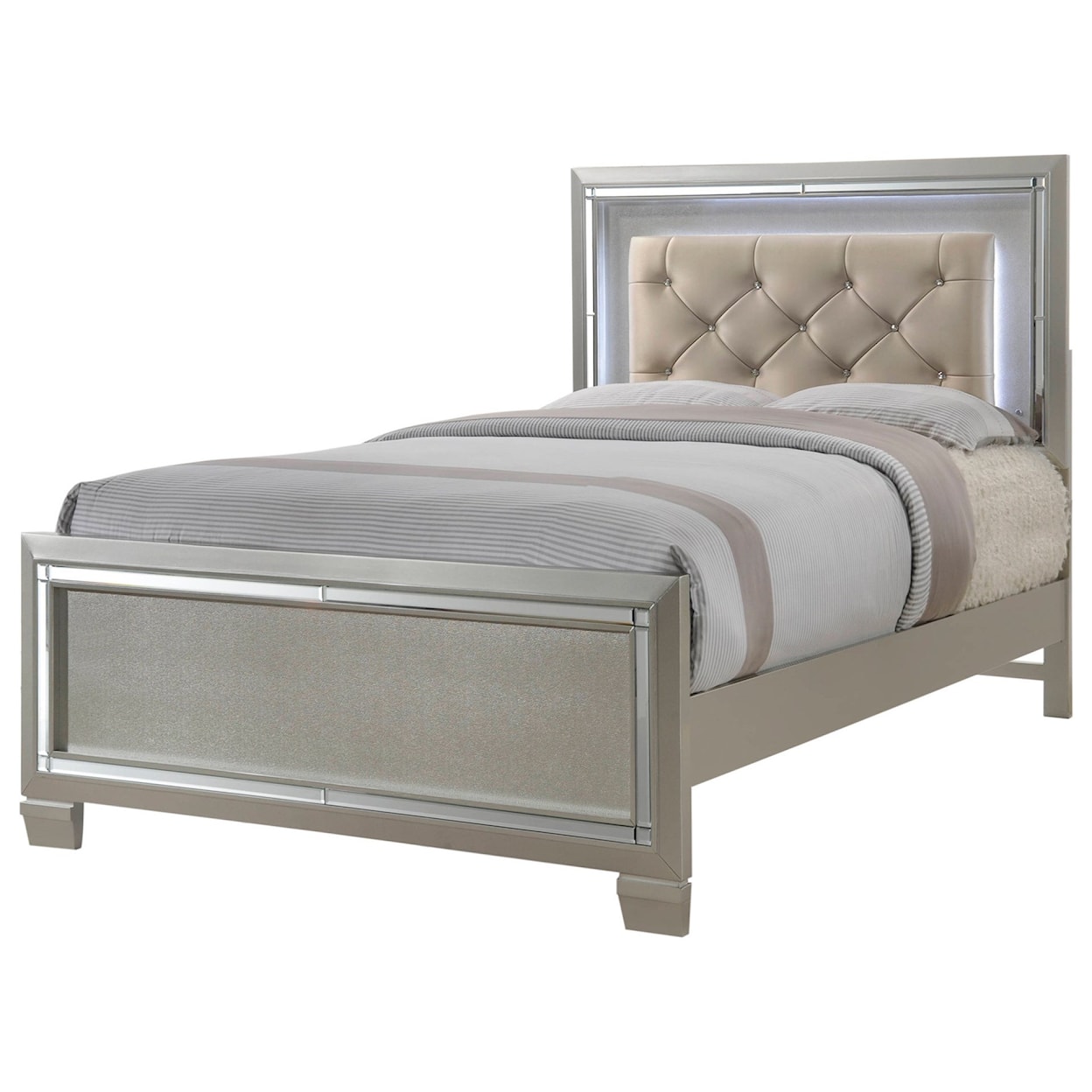 Elements International Platinum Full 4-Piece Bedroom Group