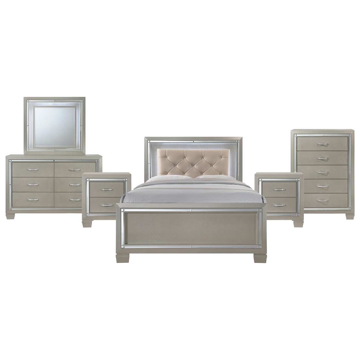 Elements Platinum Full 6-Piece Bedroom Group