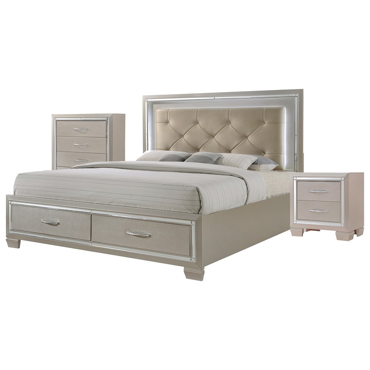 Elements Platinum Queen Bedroom Group