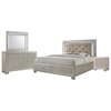 Elements International Platinum Queen Bedroom Group