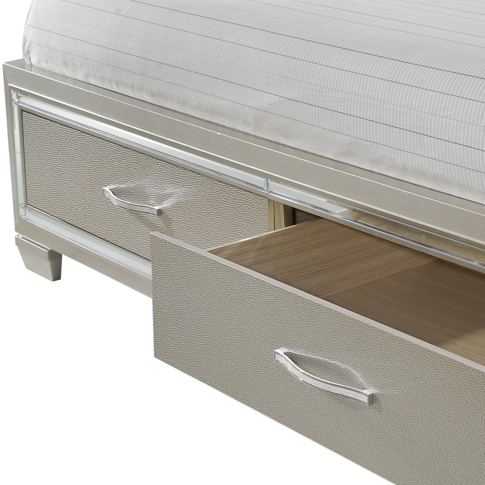 Elements International Platinum King Platform Bed