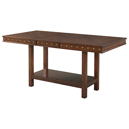 Traditional Counter Height Table with Nail-Head Trim