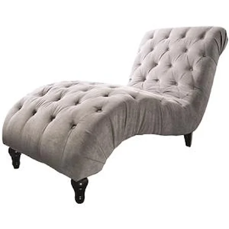 Shaped Chaise with Diamond Button Tufting