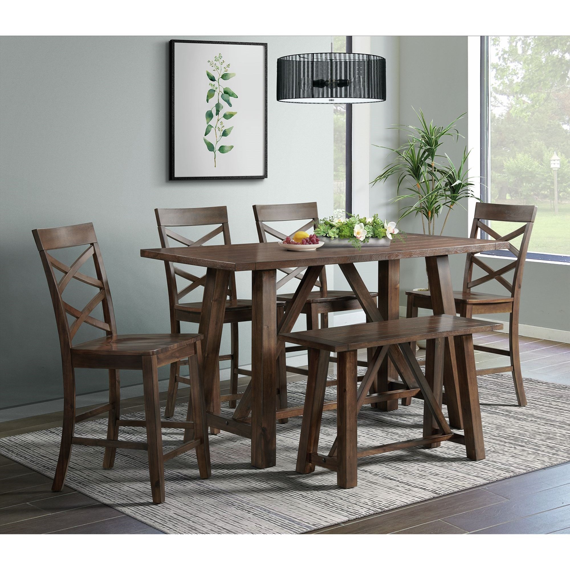 Elements Renegade DRN1006CS Rustic 6Piece Pub Table Set Royal