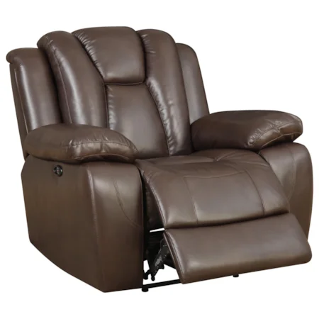 Power Glider Recliner with Deeply Channeled Backrest