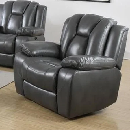 Glider Recliner with Deeply Channeled Backrest